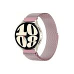 Samsung Galaxy Watch 5 Pro 45 mm Uyumlu Kordon Güçlü Mıknatıs 20 mm Metal Hasır Kordon Pembe