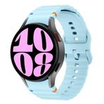 Samsung Galaxy Watch 6 40-43-44-47mm İle Uyumlu Metal Tokalı Dalgalı Spor Silikon Kordon Mavi