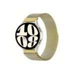 Samsung Galaxy Watch 6 40 mm ile Uyumlu Güçlü Mıknatıs 20 mm Metal Hasır Kordon Altın