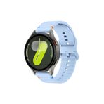Samsung Galaxy Watch 6 47 mm İle Uyumlu Dalgalı Dikiş Detaylı Silikon Saat Kordonu Mavi 46 mm