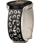 Samsung Galaxy Watch 6 7 Serisi ile Uyumlu Leopar Desenli Silikon Kordon Kayış Siyah