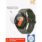 Samsung Galaxy Watch 7 40MM Uyumlu Kolay Uygulama Aparatlı Temperli Cam Ekran Koruyucu - Şeffaf