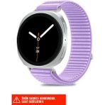 Samsung Galaxy Watch 8 40MM / 44MM / 46MM Classic Uyumlu Hasır Örgü Spor Cırtlı Naylon Pratik Kordon - Lila