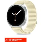 Samsung Galaxy Watch 8 40MM / 44MM / 46MM Classic Uyumlu Hasır Örgü Spor Cırtlı Naylon Pratik Kordon - Sarı