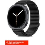 Samsung Galaxy Watch 8 40MM / 44MM / 46MM Classic Uyumlu Hasır Örgü Spor Cırtlı Naylon Pratik Kordon - Siyah