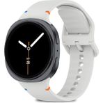 Samsung Galaxy Watch 8 40MM / 44MM / 46MM Classic Uyumlu Ip Işleme Detaylı Silikon Kordon - Açık Gri
