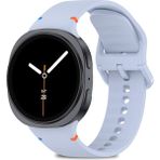 Samsung Galaxy Watch 8 40MM / 44MM / 46MM Classic Uyumlu Ip Işleme Detaylı Silikon Kordon - Açık Mavi