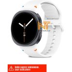 Samsung Galaxy Watch 8 40MM / 44MM / 46MM Classic Uyumlu Ip Işleme Detaylı Silikon Kordon - Beyaz