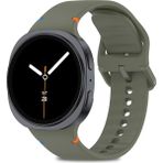 Samsung Galaxy Watch 8 40MM / 44MM / 46MM Classic Uyumlu Ip Işleme Detaylı Silikon Kordon - Haki