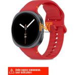 Samsung Galaxy Watch 8 40MM / 44MM / 46MM Classic Uyumlu Ip Işleme Detaylı Silikon Kordon - Kırmızı