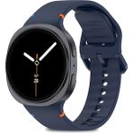 Samsung Galaxy Watch 8 40MM / 44MM / 46MM Classic Uyumlu Ip Işleme Detaylı Silikon Kordon - Lacivert