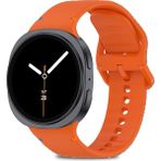 Samsung Galaxy Watch 8 40MM / 44MM / 46MM Classic Uyumlu Ip Işleme Detaylı Silikon Kordon - Turuncu