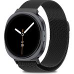Samsung Galaxy Watch 8 40MM / 44MM / 46MM Classic Uyumlu Milanes Örgü Hasır Metal Kordon - Black