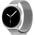 Samsung Galaxy Watch 8 40MM / 44MM / 46MM Classic Uyumlu Milanes Örgü Hasır Metal Kordon - Silver