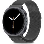 Samsung Galaxy Watch 8 40MM / 44MM / 46MM Classic Uyumlu Milanes Örgü Hasır Metal Kordon - Titanyum - Gri