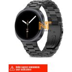 Samsung Galaxy Watch 8 40MM / 44MM / 46MM Classic Uyumlu Paslanmaz Çelik Baklalı Metal Kordon - Samsung Galaxy Watch 8 40mm / Watch 8 44mm - Siyah