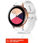 Samsung Galaxy Watch Active / Galaxy Watch Active 2 40/44MM Uyumlu Wave Silikon Kordon 20MM - Beyaz