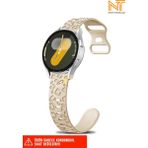Samsung Galaxy Watch Fe / 4 / 5 / 5 Pro / 6 / 7 40 42 44 46MM Uyumlu Leopar Desenli Silikon Kordon - Samsung Watch Fe / 4 / 5 / 5 Pro / 6 / 7 40 42 44 46mm - Starlight