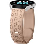 Samsung Galaxy Watch ile Uyumlu Leopar Oymalı Silikon Kayış 6/Saat 5/Saat 4 40mm 44mm, 20mm Spor Bileklik Saat Kayışı, Galaxy Watch 5 Pro için Yedek Bant 45mm/Aktif 2/Saat 3 (Ceviz)