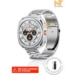 Samsung Galaxy Watch Ultra Uyumlu Orijinal Pim Ayarlanabilir Paslanmaz Çelik Baklalı Kordon - Samsung Watch Ultra - Gümüş