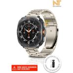 Samsung Galaxy Watch Ultra Uyumlu Orijinal Pim Ayarlanabilir Paslanmaz Çelik Baklalı Kordon - Samsung Watch Ultra - Starlight