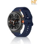 Samsung Galaxy Watch Ultra Uyumlu Wave Silikon Kordon 22MM - Lacivert