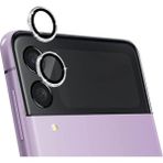 Samsung Galaxy Z Flip 4 5g Uyumlu Metal Taşlı Lens Koruyucu Gümüş