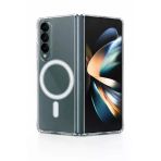 Samsung Galaxy Z Flip 4 Uyumlu Kamera Korumalı Magsafe Wireless Şarj Özellikli Lüks Şeffaf Silikon Telefon Kılıfı