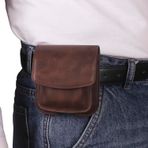 Samsung Galaxy Z Flip 7/6/5/4/3 ile Uyumlu Deri Cep Telefonu Kemer Kılıfı, Motorola RAZR ile Uyumlu Metal Klipsli Mıknatıslı Cep Telefonu Kılıfı Üzerinde Çift Kılıf Deri Klips. Kahverengi