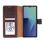 Samsung Galaxy Z Fold7 Uyumlu Manyetik Hakiki Deri Cüzdan Kılıf ,Cüzdan Taşımaya Son, Kredi Kart Yuvalı, Rfıd Güvenlik