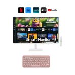 Samsung Izle, Oyna, Çalış -Wi-Fi Bağlantı Apple-Android Kablosuz Görüntü Aktarım 32''İnç 80 Ekran Akıllı Tv-Monitör M5 + Logitech Kablos