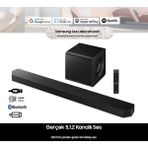 Samsung Kablosuz Çevresel Ses 5.1.2 Kanal Soundbar & Sinema Sistemi - Voice Assistant ve Müzik Oynatma Spacefit Sound-Kablosuz Dolby Atmos SISTEMI-Q800F