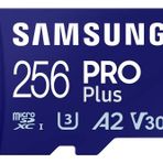 SAMSUNG PRO Plus 256 GB microSD Hafıza Kartı + Adaptör, 180 MB/sn'ye kadar, Full HD ve 4K UHD, UHS-I, C10, U3, V30, A2, Android Telefonlar, Tabletler, GoPRO, DJI Drone için