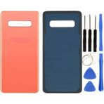 Samsung S10 Plus Sm-G975f Uyumlu Arka Pil Kapağı Turuncu + Tamir Seti