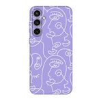 Samsung S23 FE Uyumlu Face Art Lila Telefon Kılıfı