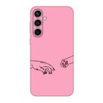 Samsung S23 FE Uyumlu Hand And Paw Pembe Telefon Kılıfı