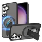 Samsung S23 için Kılıf Mıknatıslı Stand Cep Telefonu Kılıfı Samsung Galaxy S23 için Manyetik Kılıf Mag-Safe Tutucu TPU Silikon Tampon Darbeye Dayanıklı Çizilmeye Dayanıklı S23 Koruyucu Kılıf Mat Kapak