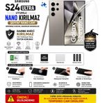 Samsung S24 Ultra Uyumlu Nano Hidrojel Kırılmaz Ekran Koruyucu Darbe Emici Tam Kaplama