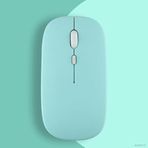 Samsung Tablet İle Uyumlu Şarj Edilebilir Sessiz Mouse Bluetooth + 2.4Hz Wifi Kablosuz Mouse Fare Turkuaz
