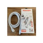 Samsung Uyumlu 2 Metre 6 Amper Kalın 120w 6a Silicone Material Fast Charging Hızlı Şarj Usb Kablo (BEYAZ)