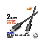 Samsung Uyumlu A33 A34 A35 A53 A54 A55 Type-c Den Type-c Ye Uzun Şarj Kablosu 25w 2m