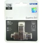 Samsung Uyumlu Type C Flash Bellek Uyumlu 128 GB Otg USB Type C Flash Bellek Disk Pc Uyumlu - Gri