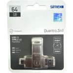 Samsung Uyumlu Type C Flash Bellek Uyumlu 64 GB Otg USB Type C Flash Bellek Disk Pc Uyumlu - Gri