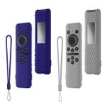 Samsung uzaktan kumanda 2023 için kılıf: WUZUN TM2360E / TM2361E BN59-01432A / 01432J ile uyumlu, kaymaz Smart TV güneş hücreli uzaktan kumanda darbeye dayanıklı silikon koruyucu kılıf (gri + mavi)