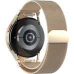 Samsung Watch Fe / 6 / 7 40/44MM - Watch 6 Classic 43/47MM Uyumlu Bas/çıkar Pim Hasır Metal Kordon - Retro Gold