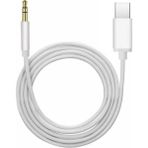 Samsung Xiaomi Uyumlu Aux Kablosu Type-c To Jack Çevirici Dönüştürücü Beyaz Bluetooth Gerektirmez