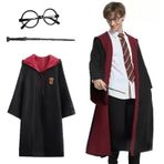 Samur 5-6 Yaş Harry Potter Gryffindor Kapişonlu Çocuk Kostüm Asa Gözlük Seti