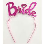 Samur Fuşya Renk Bekarlığa Veda İtalik Yazı Alyanslı Bride Taç