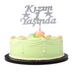 Samur Gümüş Renk Kızım 1 Yaşında İlk Yaş Doğum Günü Partisi Pleksi Pasta Süsü