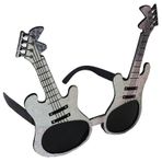 Samur Gümüş Renk Rockn Roll Gitar Şekilli 15x15 cm Parti Gözlüğü